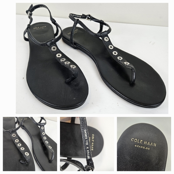Cole Haan Shoes - Cole Hann Effie Women GRAND.OS Black Thong Sandals Sling Back Sz 11